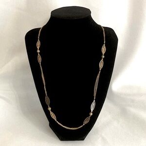 💫 Vintage Gold Leaves Beaded Chain Necklace